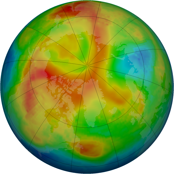 Arctic ozone map for 27 January 2004